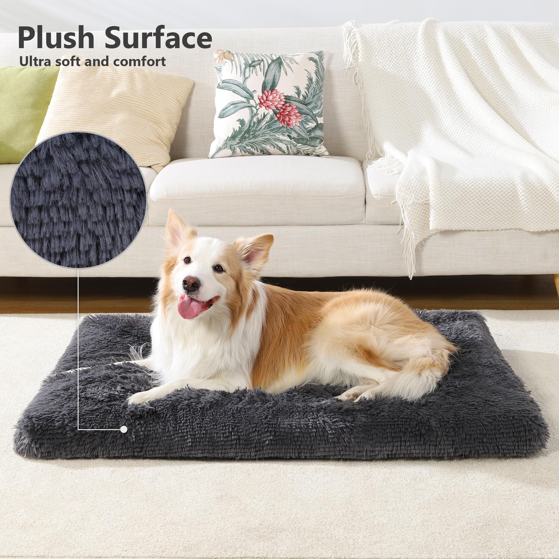 Vonabem washable crate pad for kennels and travel.