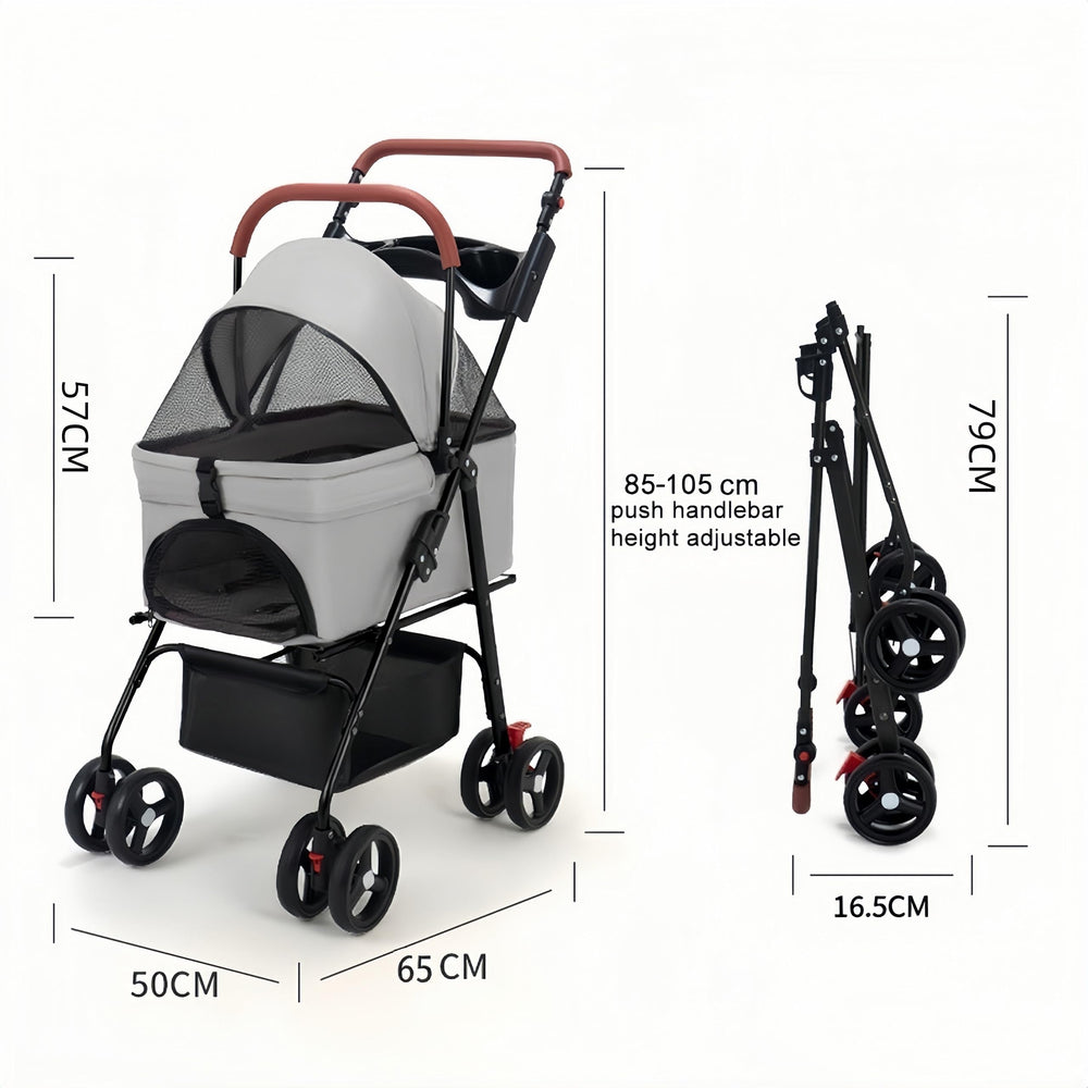 VOCRVSJY adjustable-handle stroller provides ergonomic grip for comfortable walking.