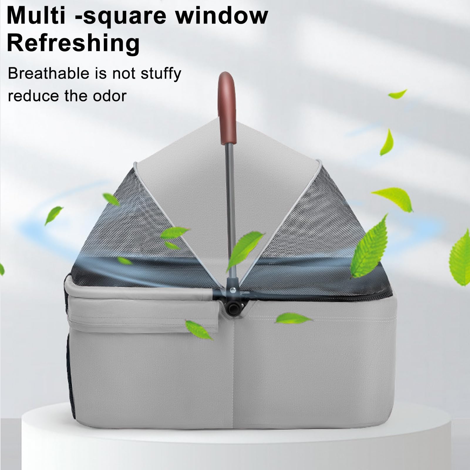 VOCRVSJY mesh canopy and shade for breathability and pet comfort.