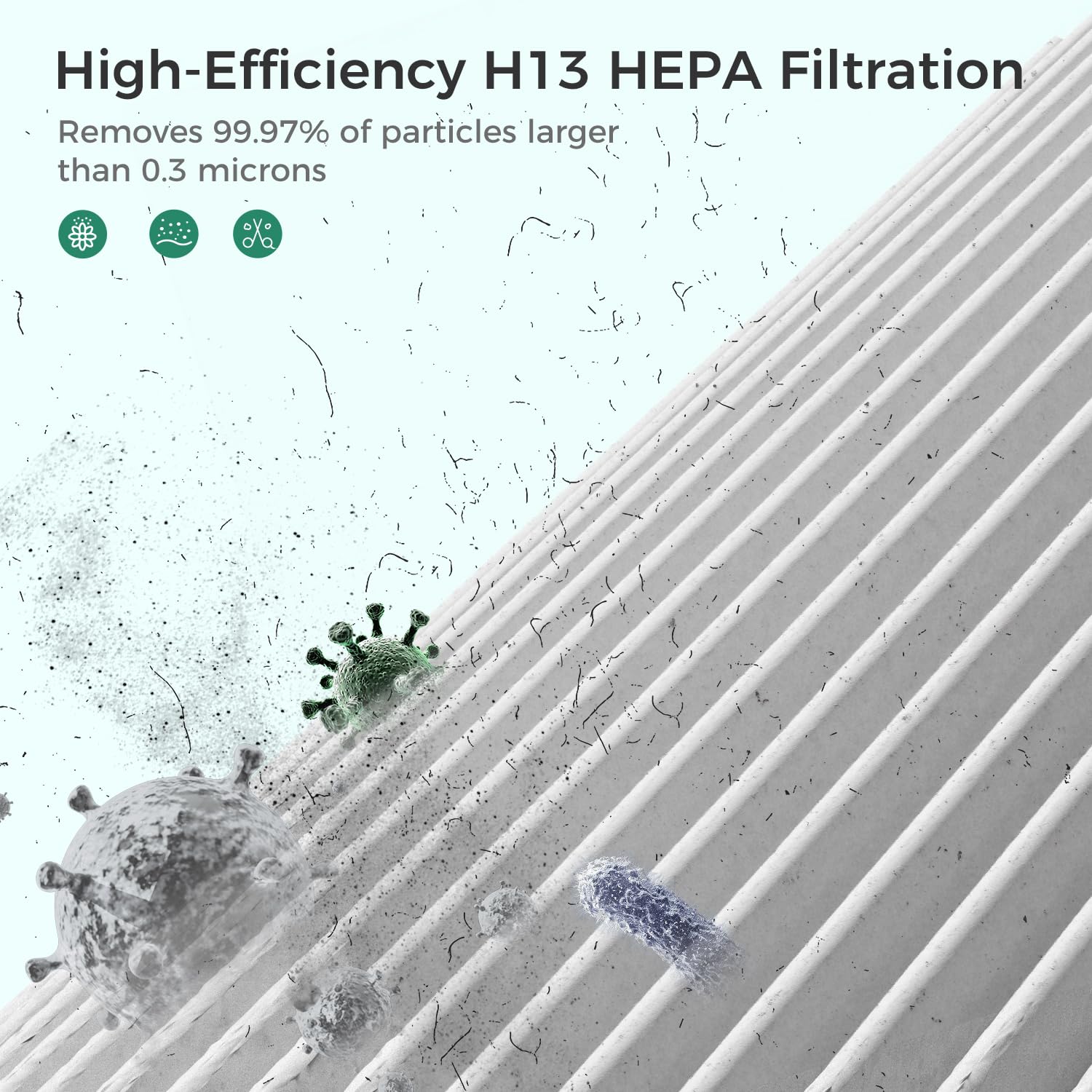 VOOPNU DH-JHD08 replacement filter packaging opens for quick, simple changes.