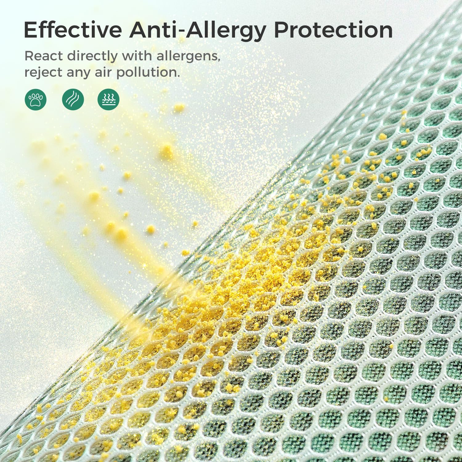 VOOPNU DH-JHD08 activated carbon layer neutralizes odors for fresh indoor air.