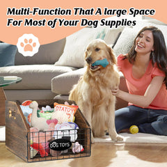 VOOTTOU wooden toy bin shows side handles for easy movement