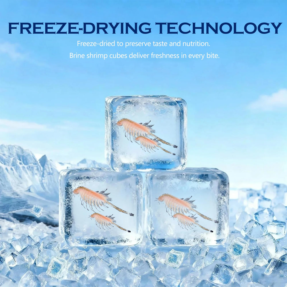 Close-up of Vorenzyme shrimp cubes texture showing clean, dust-free quality