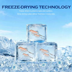 Close-up of Vorenzyme shrimp cubes texture showing clean, dust-free quality
