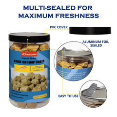 Dust-free Vorenzyme shrimp cubes designed for precise feeding in aquariums