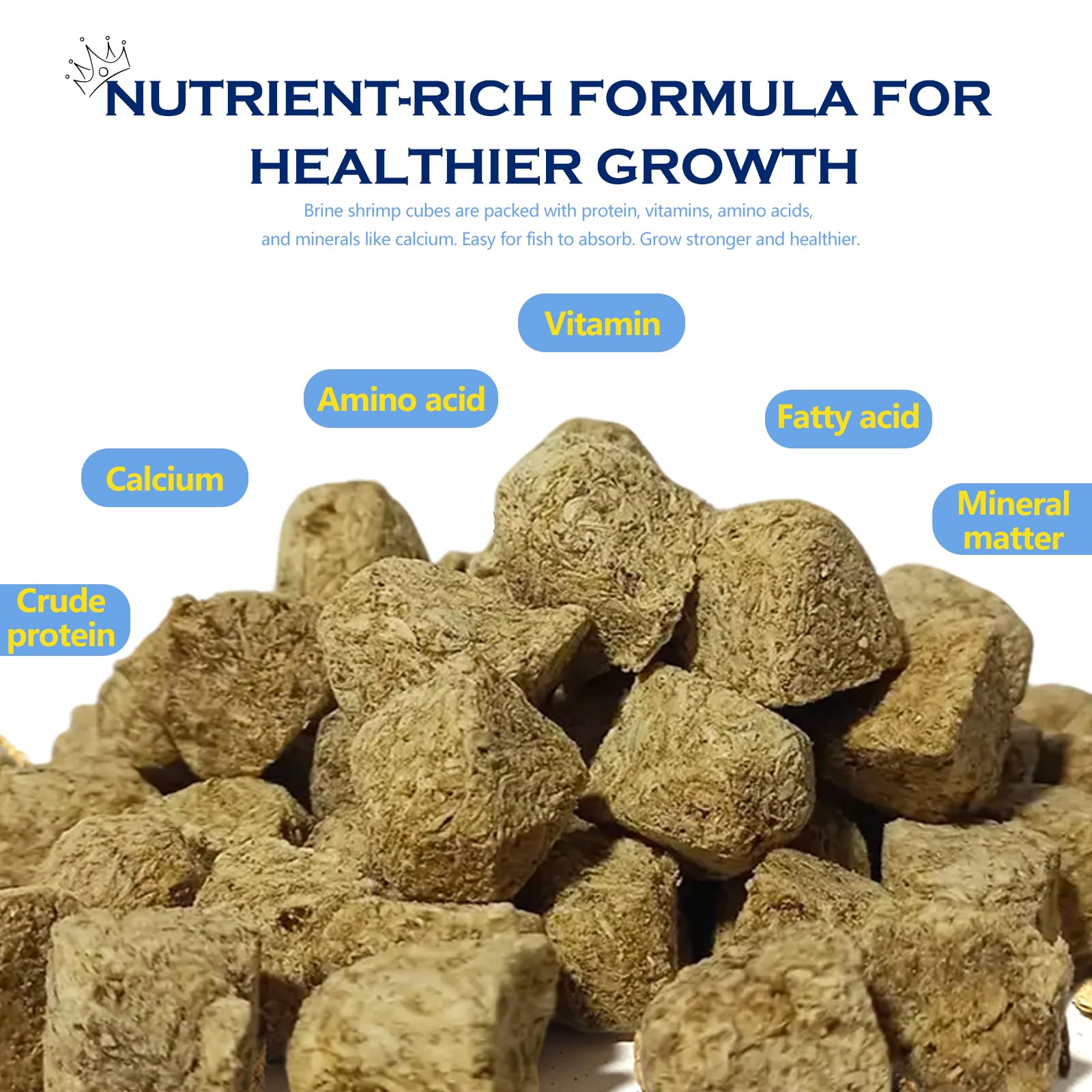 Vorenzyme cubes floating on water surface for easy feeding and less mess