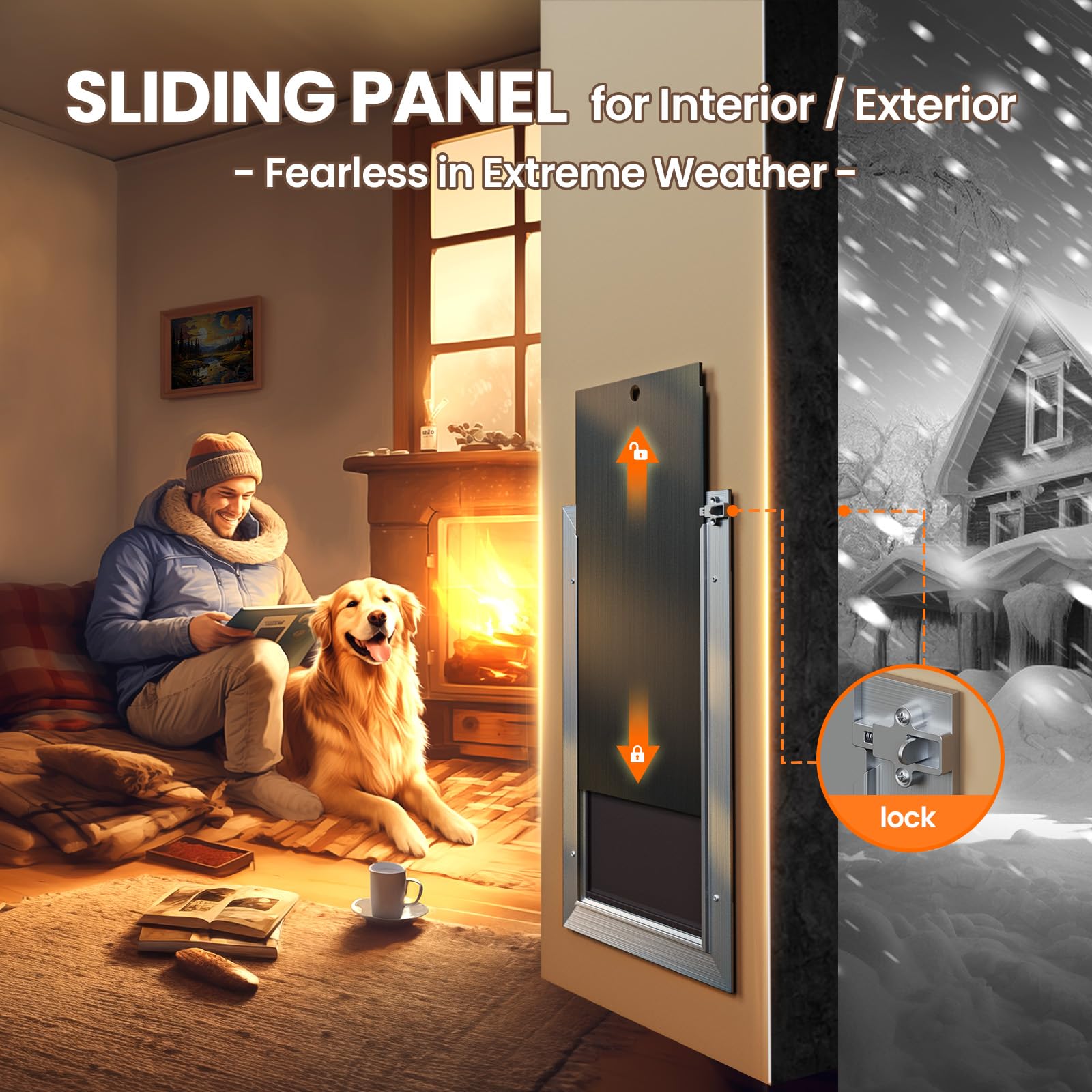 Expandable-channel design on VOSOIR cat door fits wall up to 7.5 inches