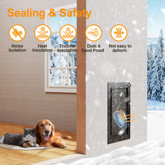 VOSOIR dog door aluminum frame offers durable, rust-resistant construction.