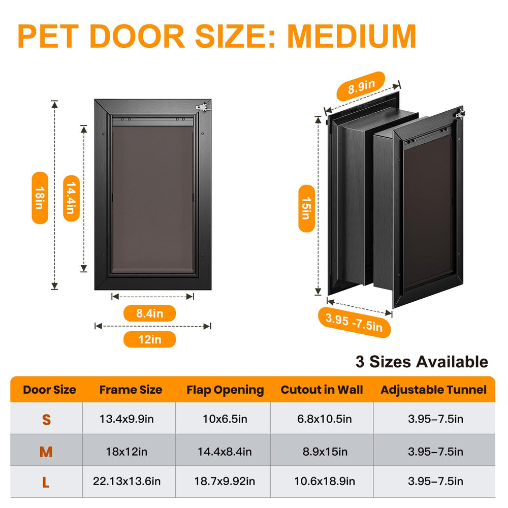 VOSOIR dog door closing panel secures the opening when unused.