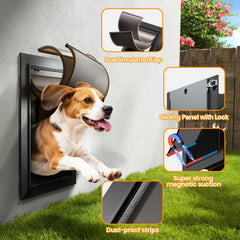 VOSOIR dog door telescoping channel fits walls from 3.95 to 7.5 inches.