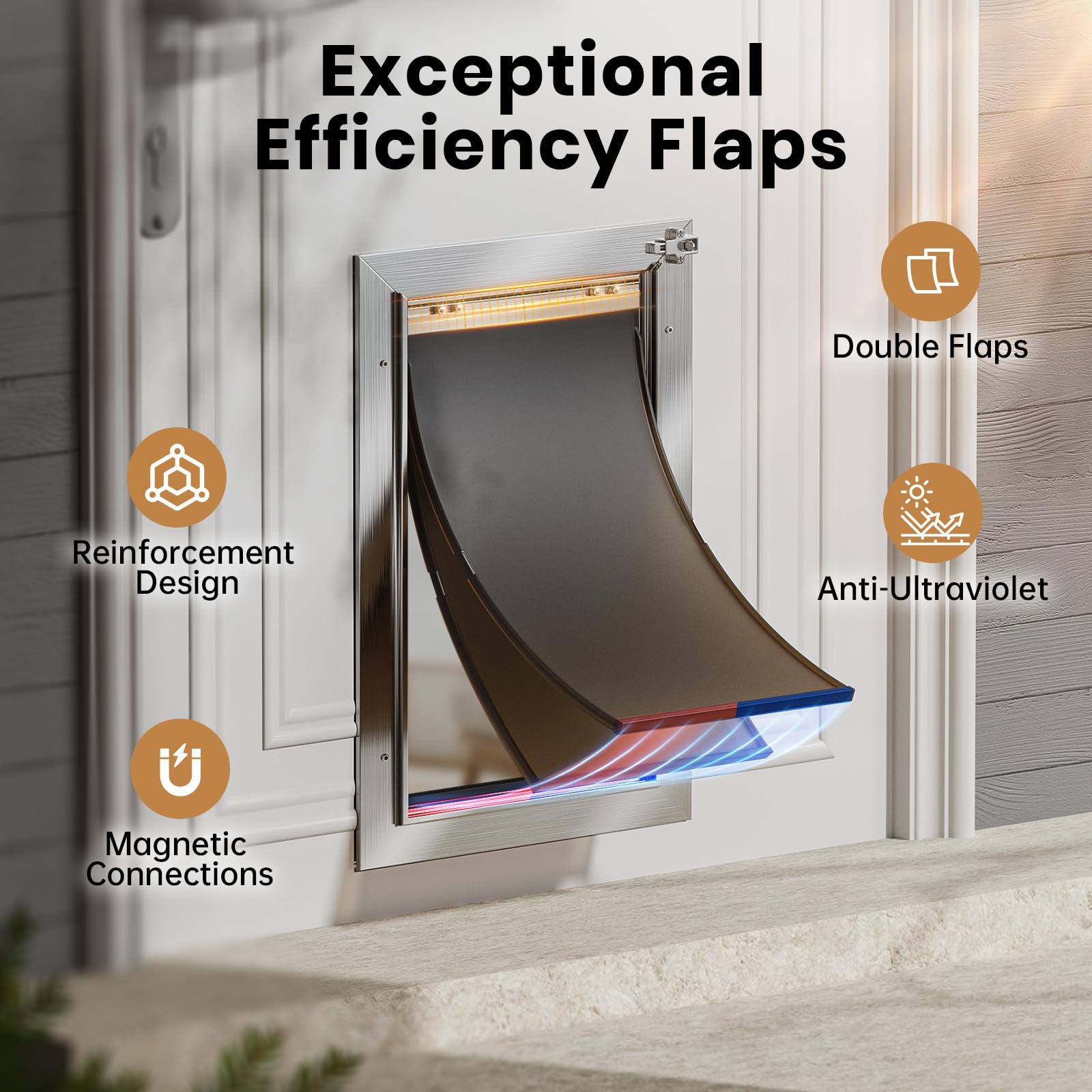 VOSOIR door fits 1.26–2.08 in thickness range for versatile installation.