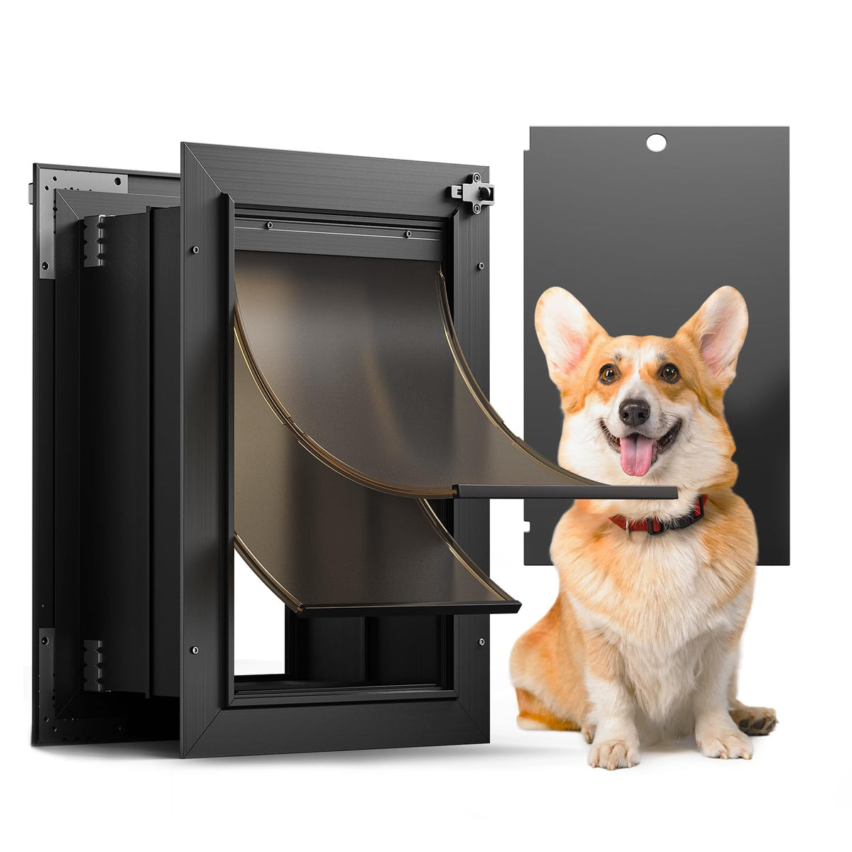 VOSOIR dog door wall opening shows sturdy aluminum frame for easy pet entry.