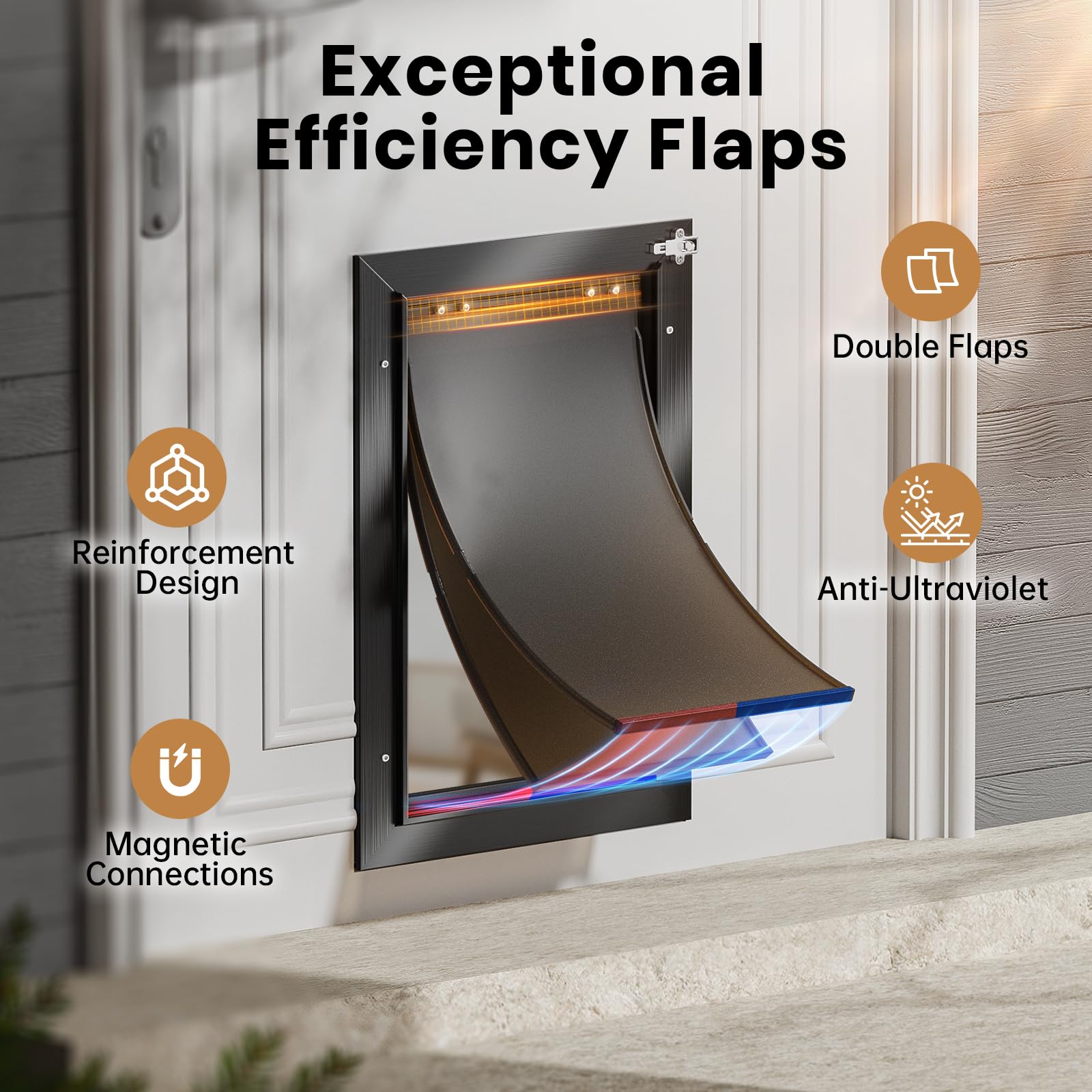 VOSOIR large dog door opening 18.7x9.92 inches for pets up to 110 lb.