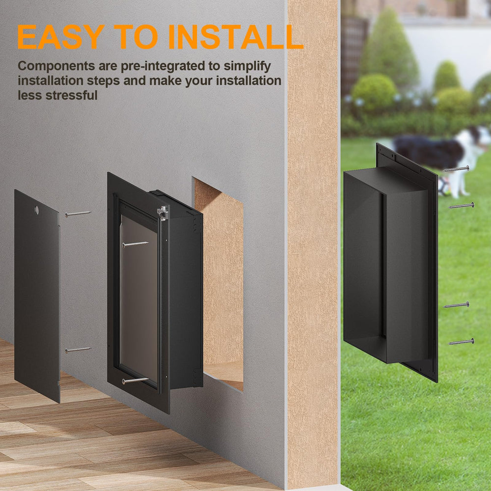 VOSOIR pet door supports pets up to 22 lb with snug fit