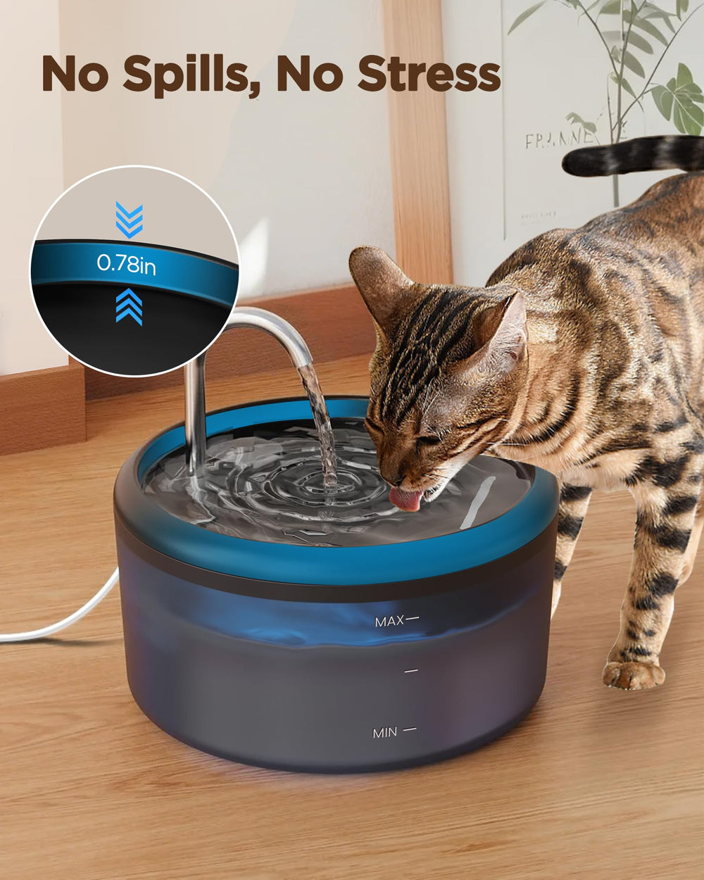 VOUAAOOD cat fountain with filter system delivers cleaner, fresher water