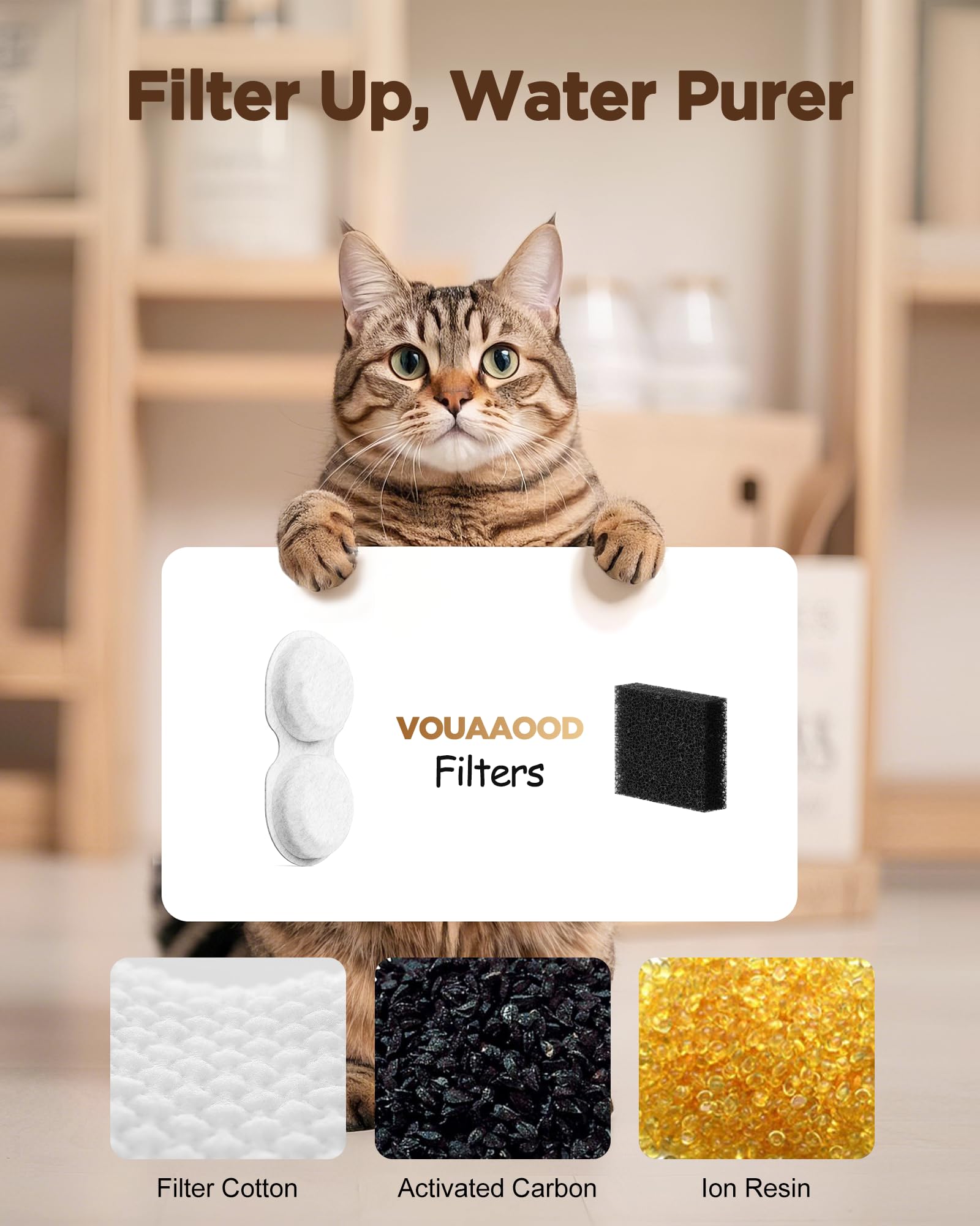 VOUAAOOD cat water fountain night-visibility aids monitoring hydration after dark.