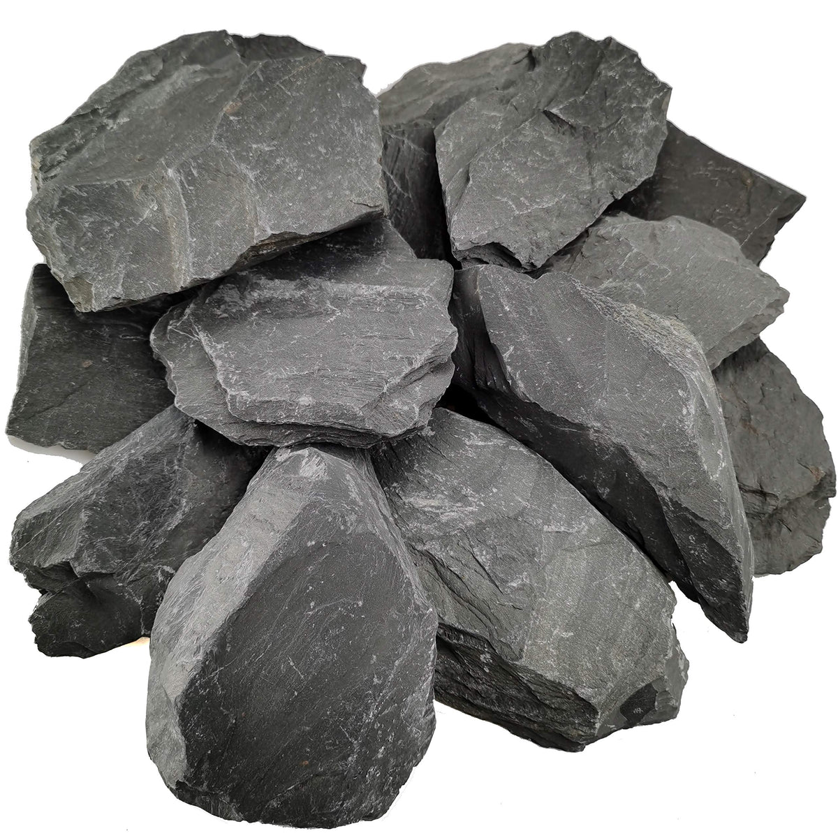 Voulosimi natural slate rocks show varied shapes for versatile aquarium décor.