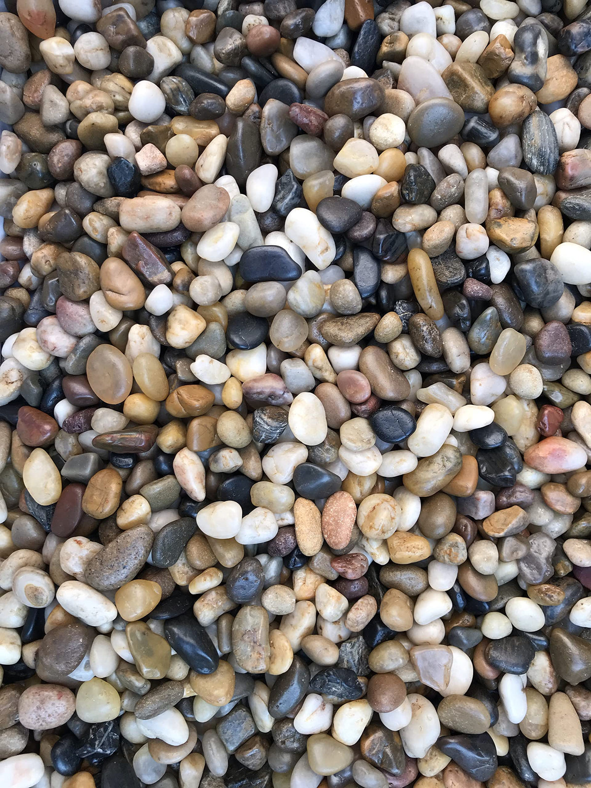 Voulosimi River Rock Stones: natural-polished mixed bulk for versatile decor ideas.