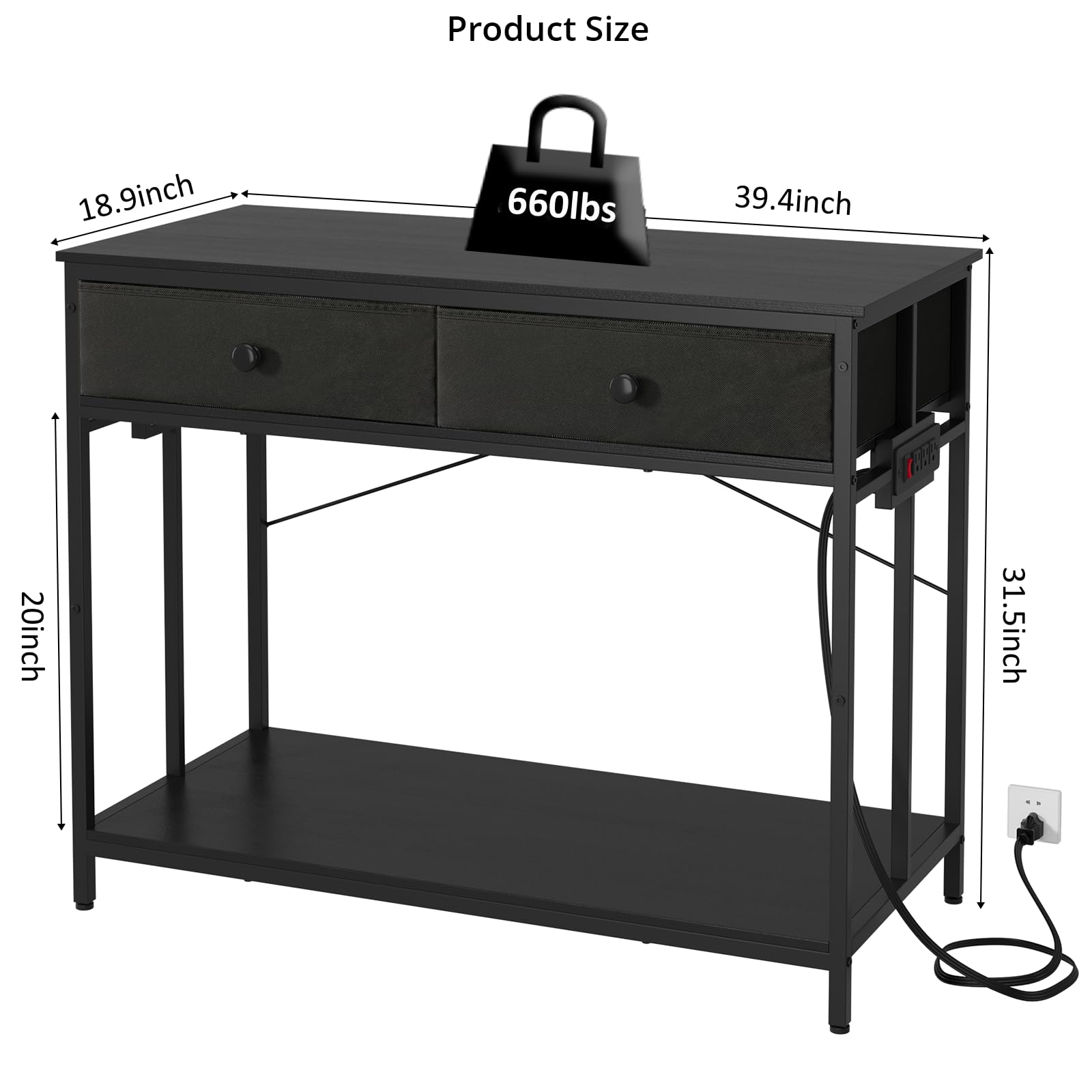 VOWNER 40-Gallon Stand side drawer open reveals convenient storage.