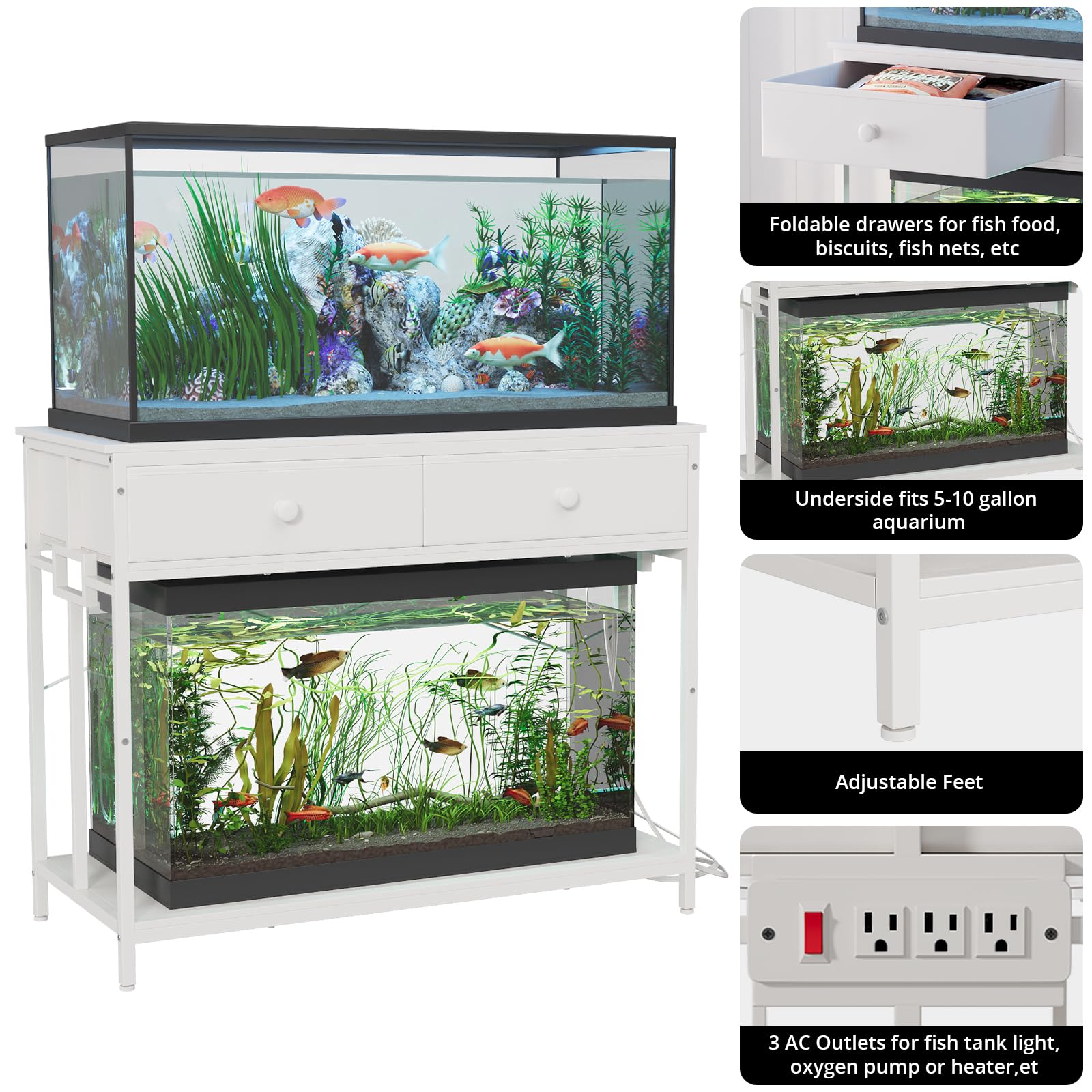 VOWNER power outlets image emphasizes convenient reach for tank equipment.