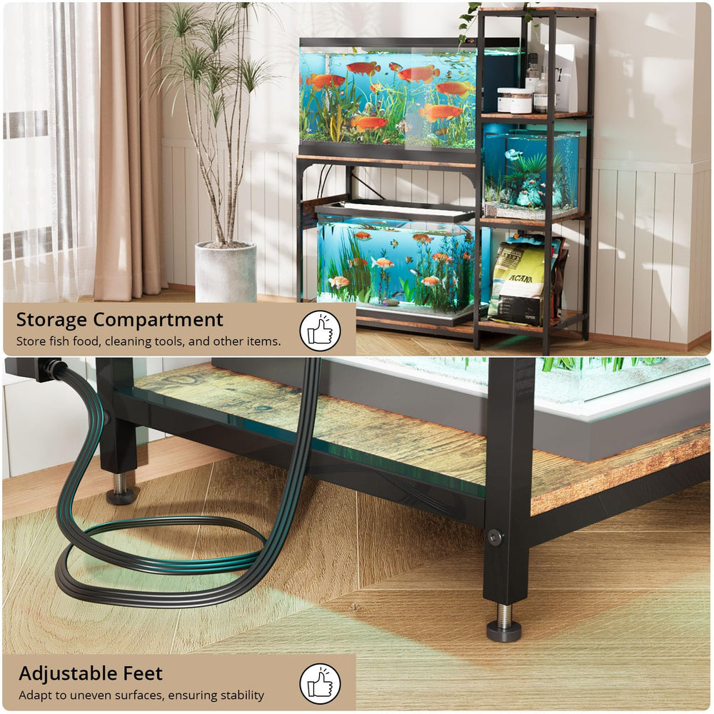 VOWNER stand with adjustable feet keeping the unit level on uneven floors.