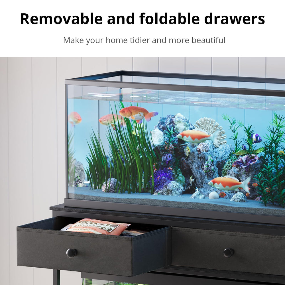 VOWNER top desktop measures 39.4 inches for aquarium placement.
