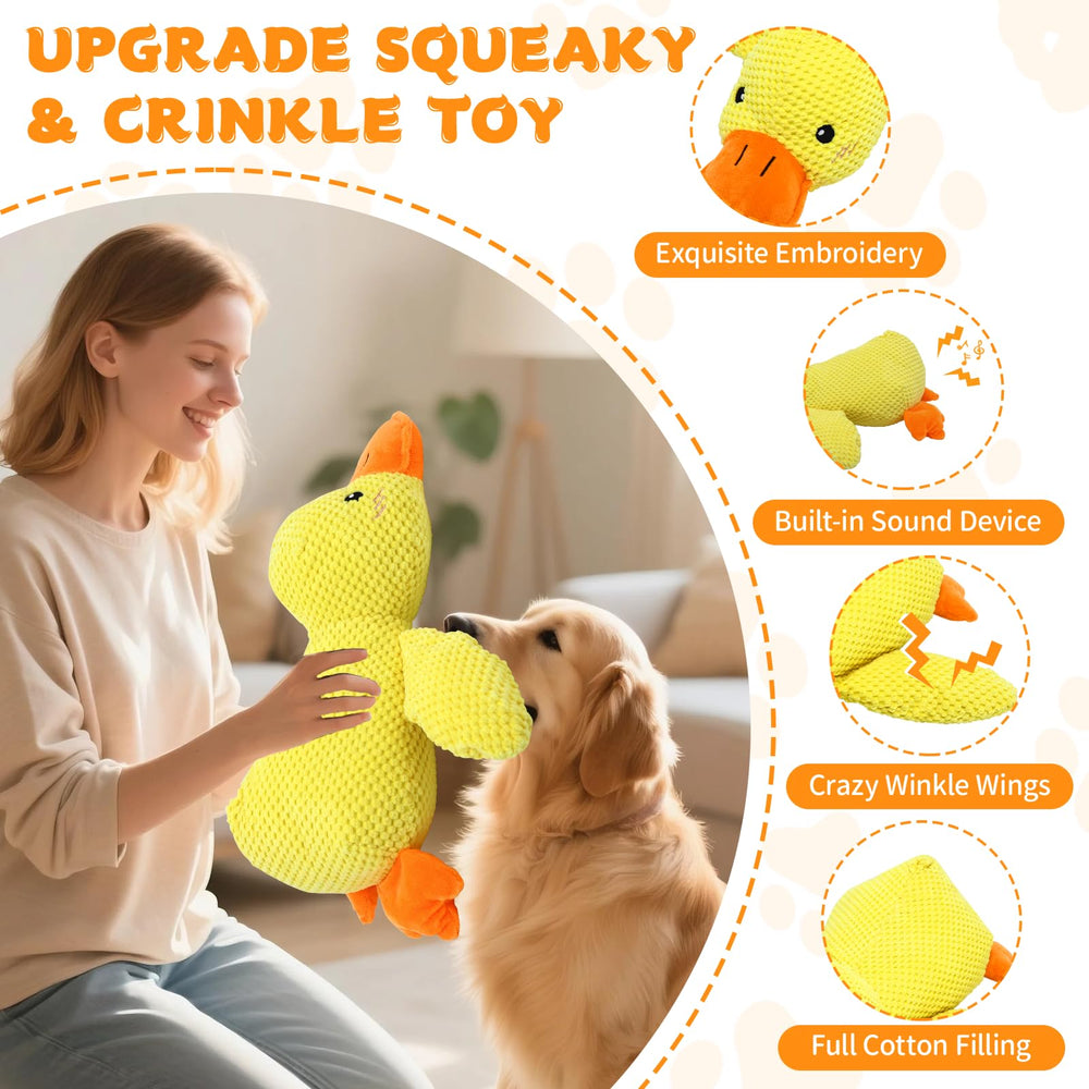 VOXGET duck toy featuring quack sound and crinkle for interactive fun.
