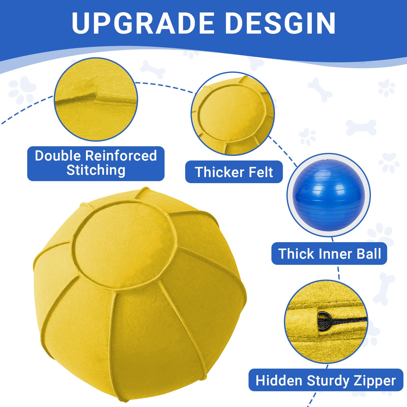 VOXGET Herding Ball upgraded zipper detail highlights heavy-duty reinforcement.