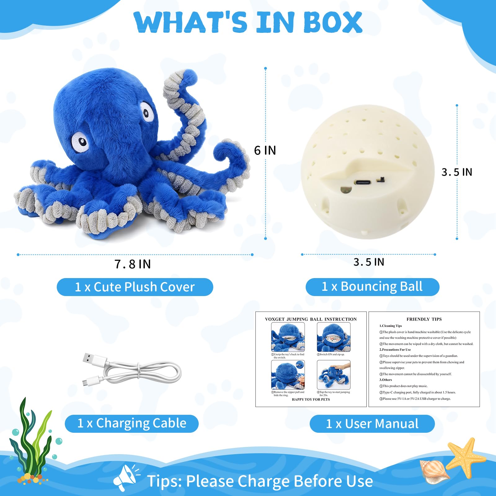 VOXGET plush cover with removable zipper for easy cleaning.