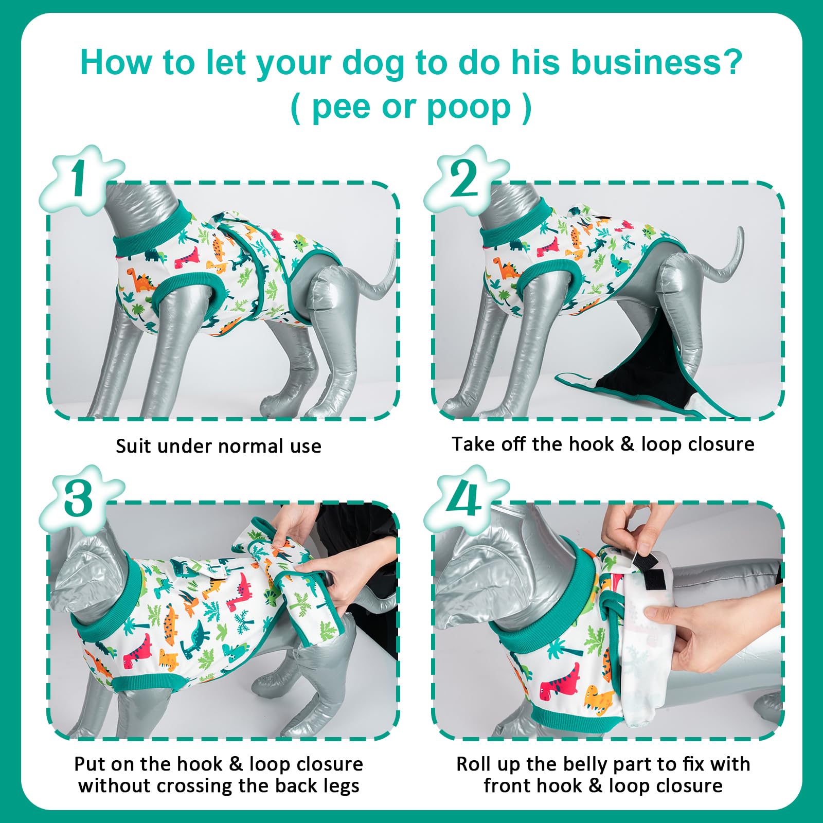 V.PET.B.R cone-alternative recovery suit protects wounds while dogs move freely.