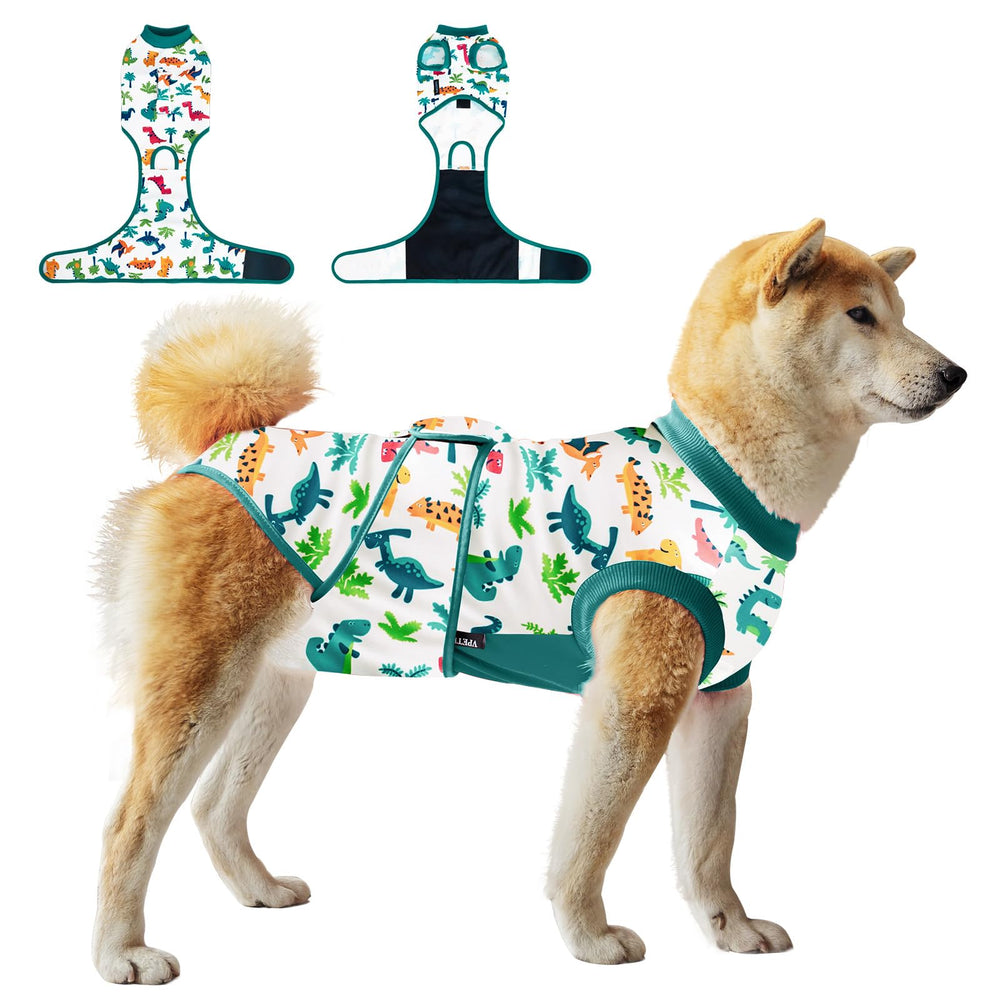 V.PET.B.R dog surgery recovery suit features soft breathable fabric for comfort.