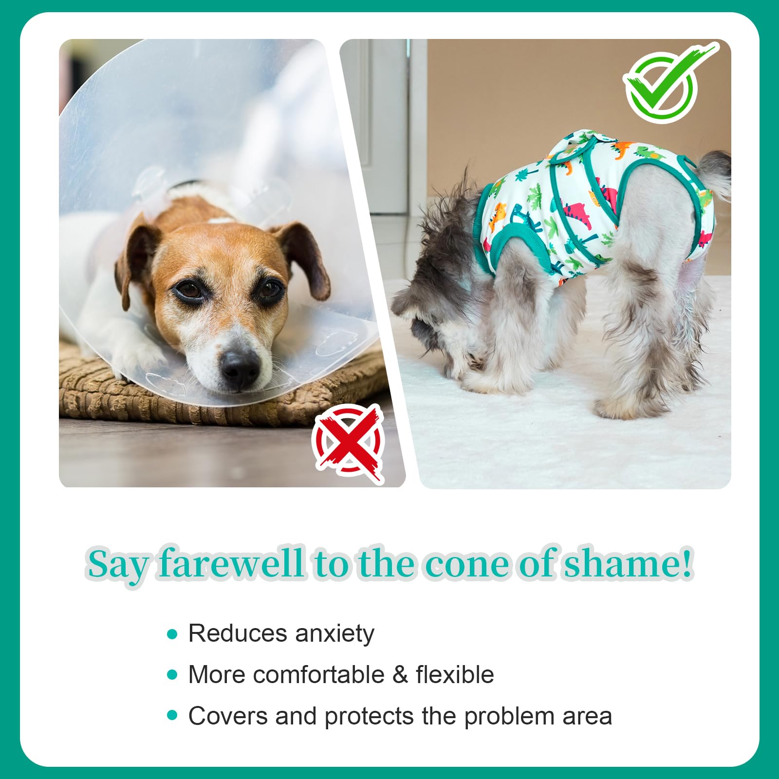 V.PET.B.R suit guards incisions and hotspots during recovery.