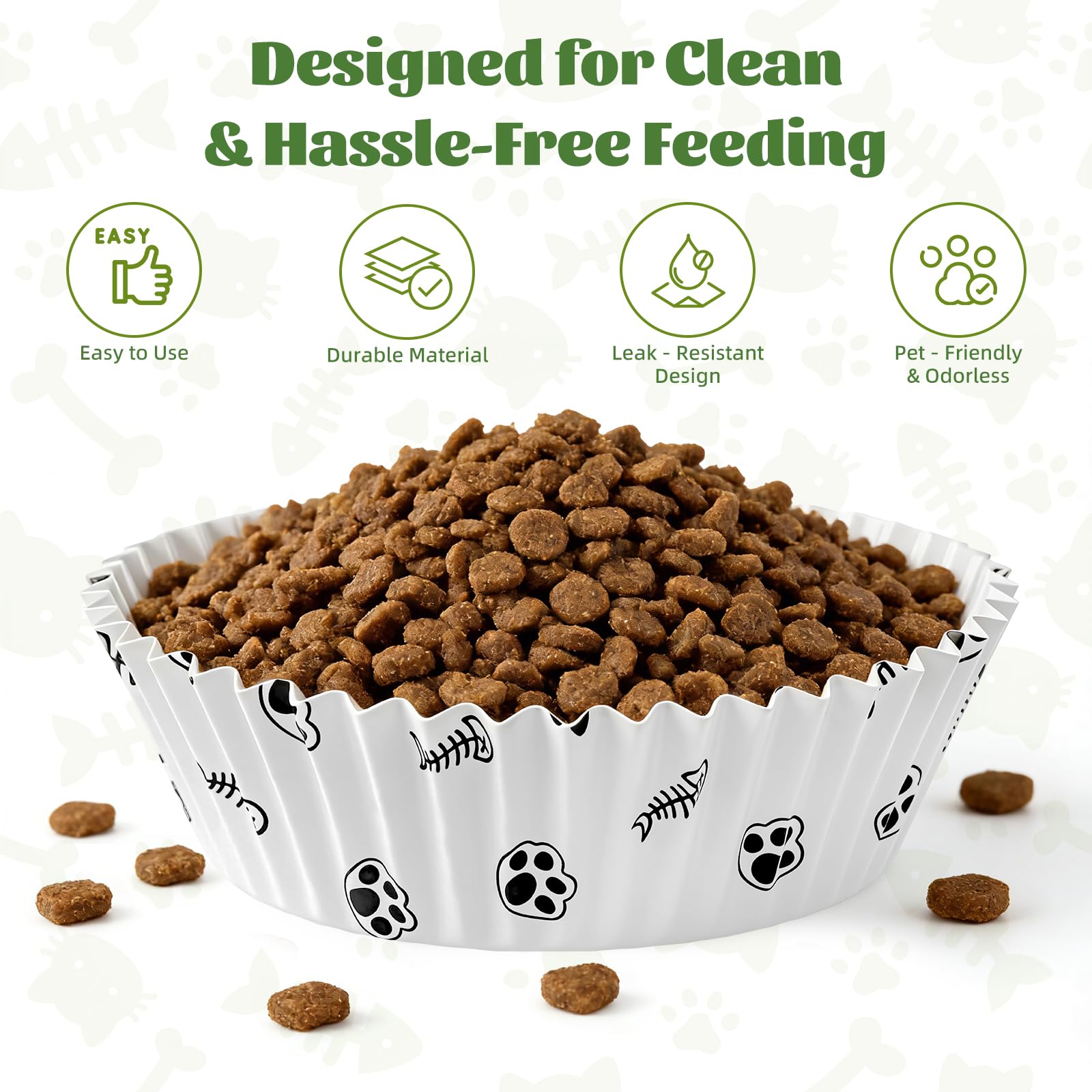 Vryapro liners in use with cats and small dogs at mealtime