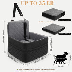 VSAPRDT pet car seat’s non-slip base keeps position on bumpy roads.