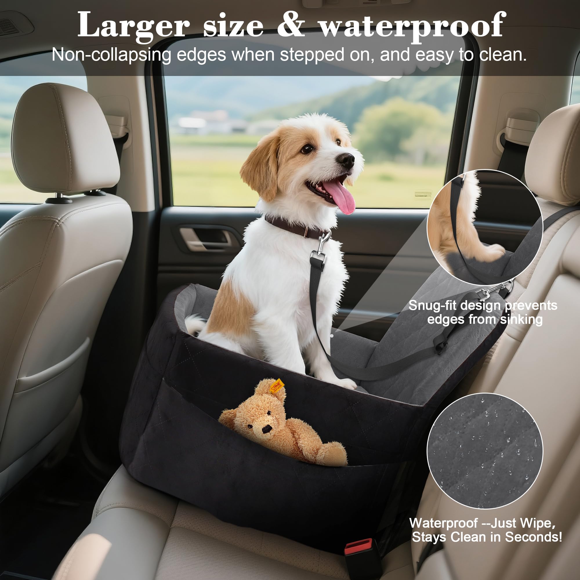 VSAPRDT booster seat features a safe harness strap for secure journeys.
