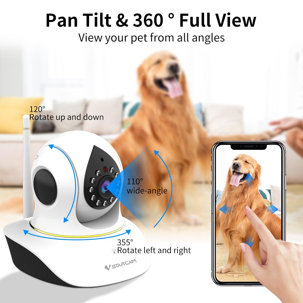 VSTARCAM 3MP HD image quality captures clear pet details