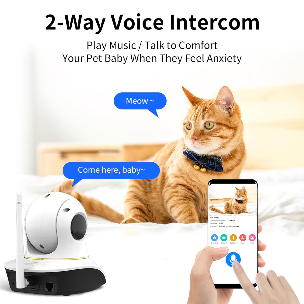 VSTARCAM rotating camera with wide angles for full-room pet viewing