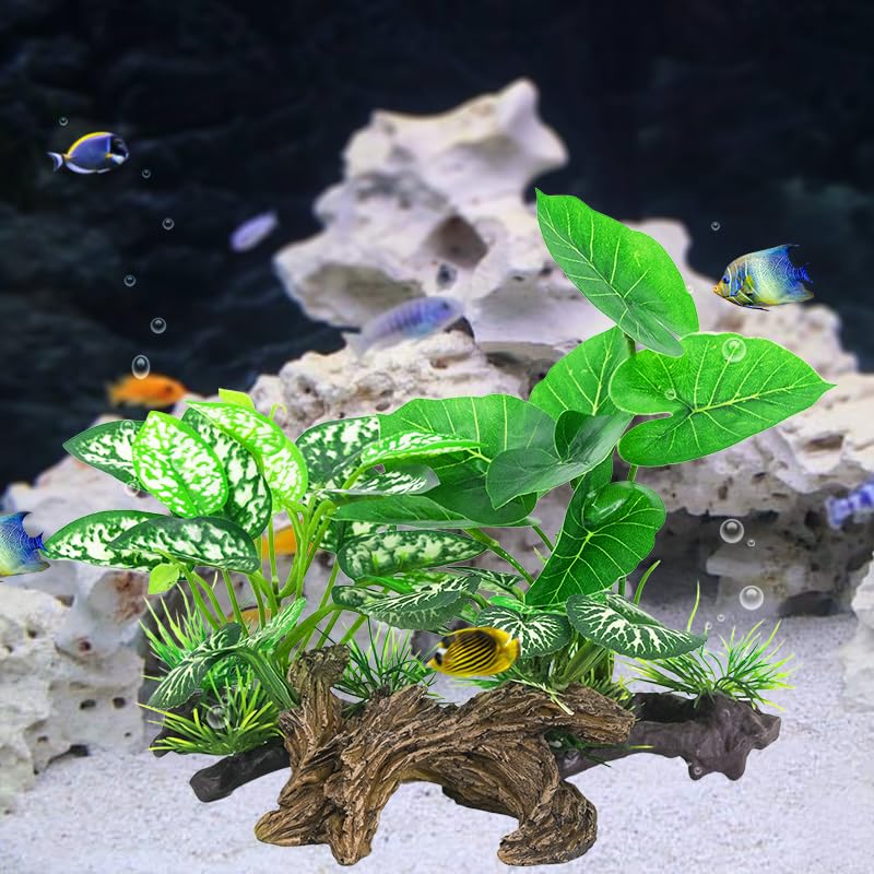 Vtapliea decorative aquarium decor combo enhances tank liveliness.
