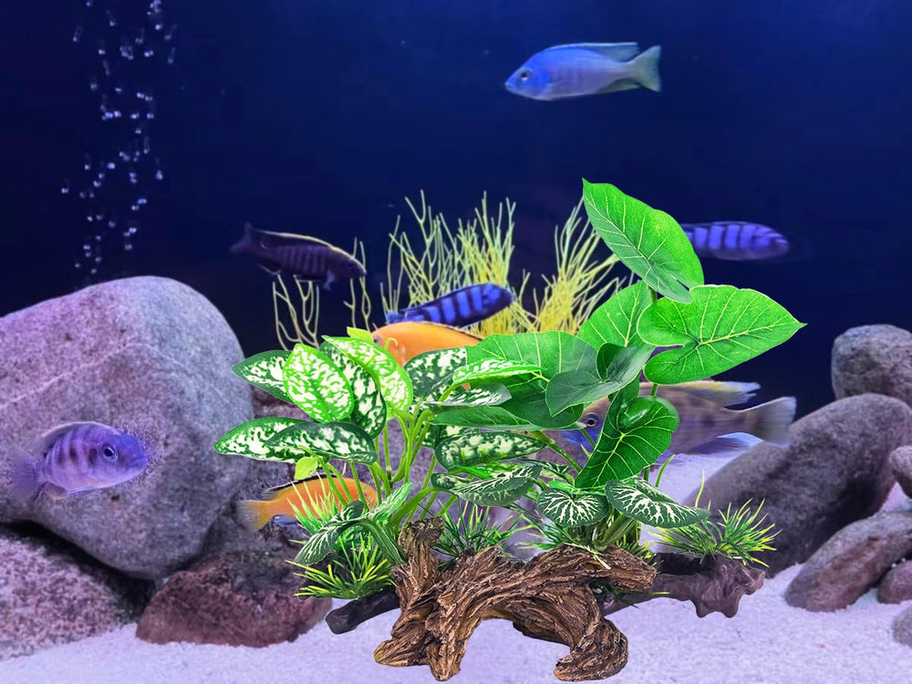 Vtapliea silk leaf plant medium enhances aquarium scenery and shade.