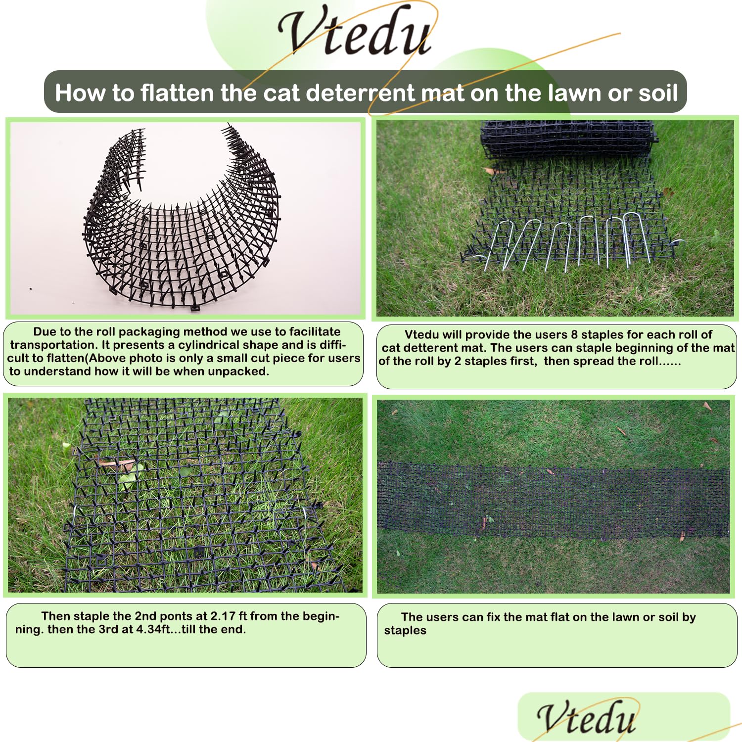 Vtedu scat mat protecting outdoor furniture cushions from cat marks.