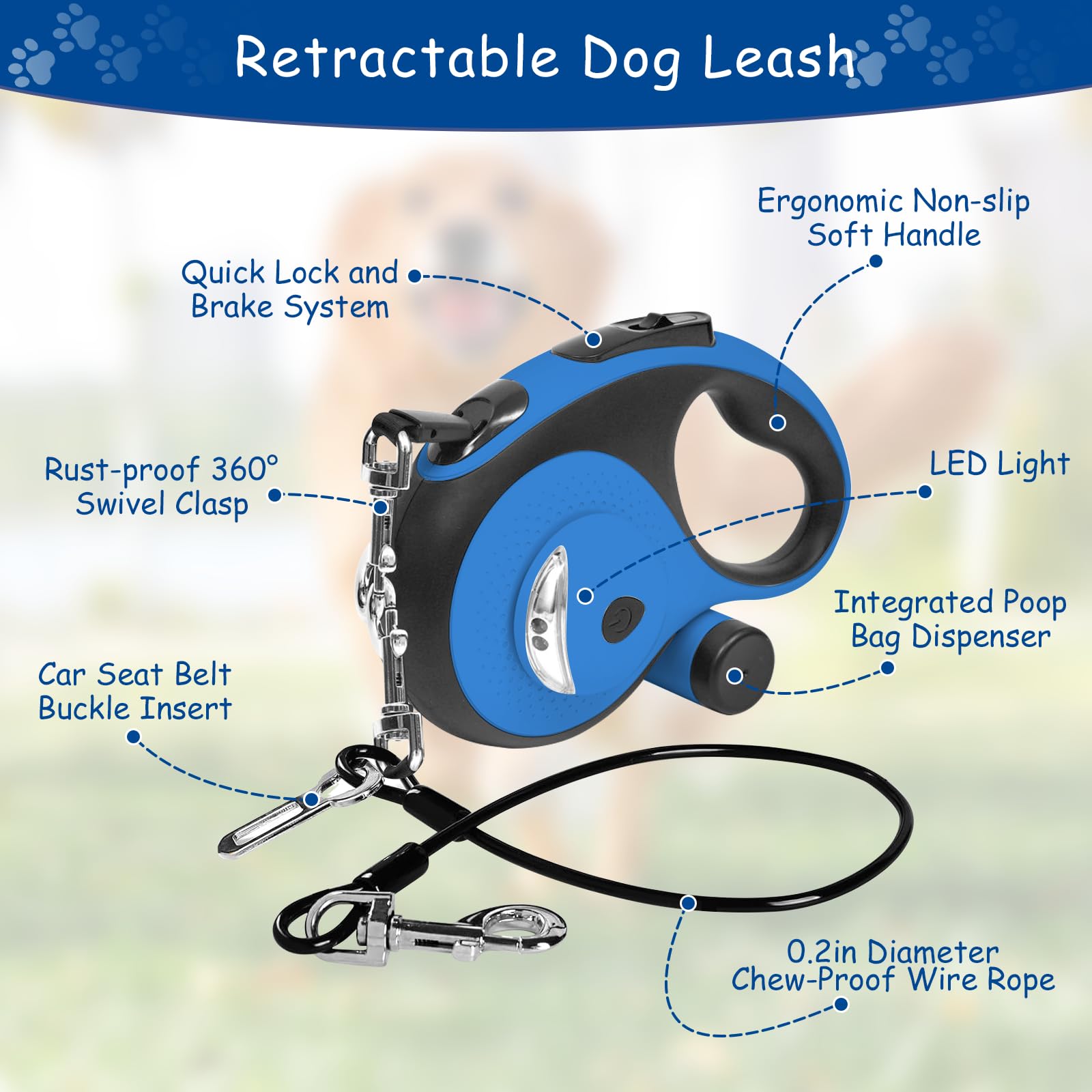 VTOPVMAX chewproof steel cable end resists biting during adventures.