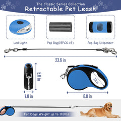 VTOPVMAX LED light attached to the leash for evening visibility.