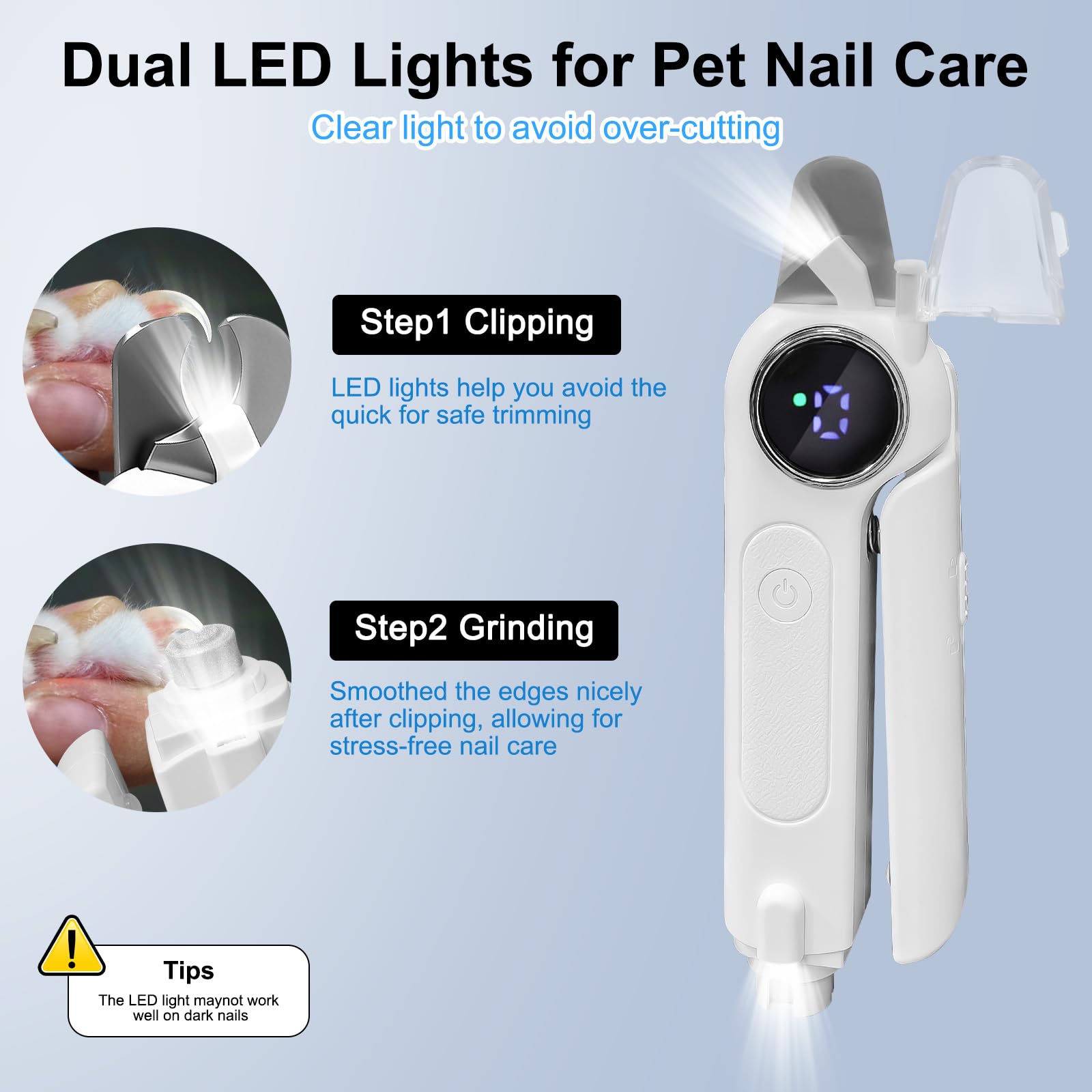 VTOPVMAX nail grinder with LED display for safe speed selection