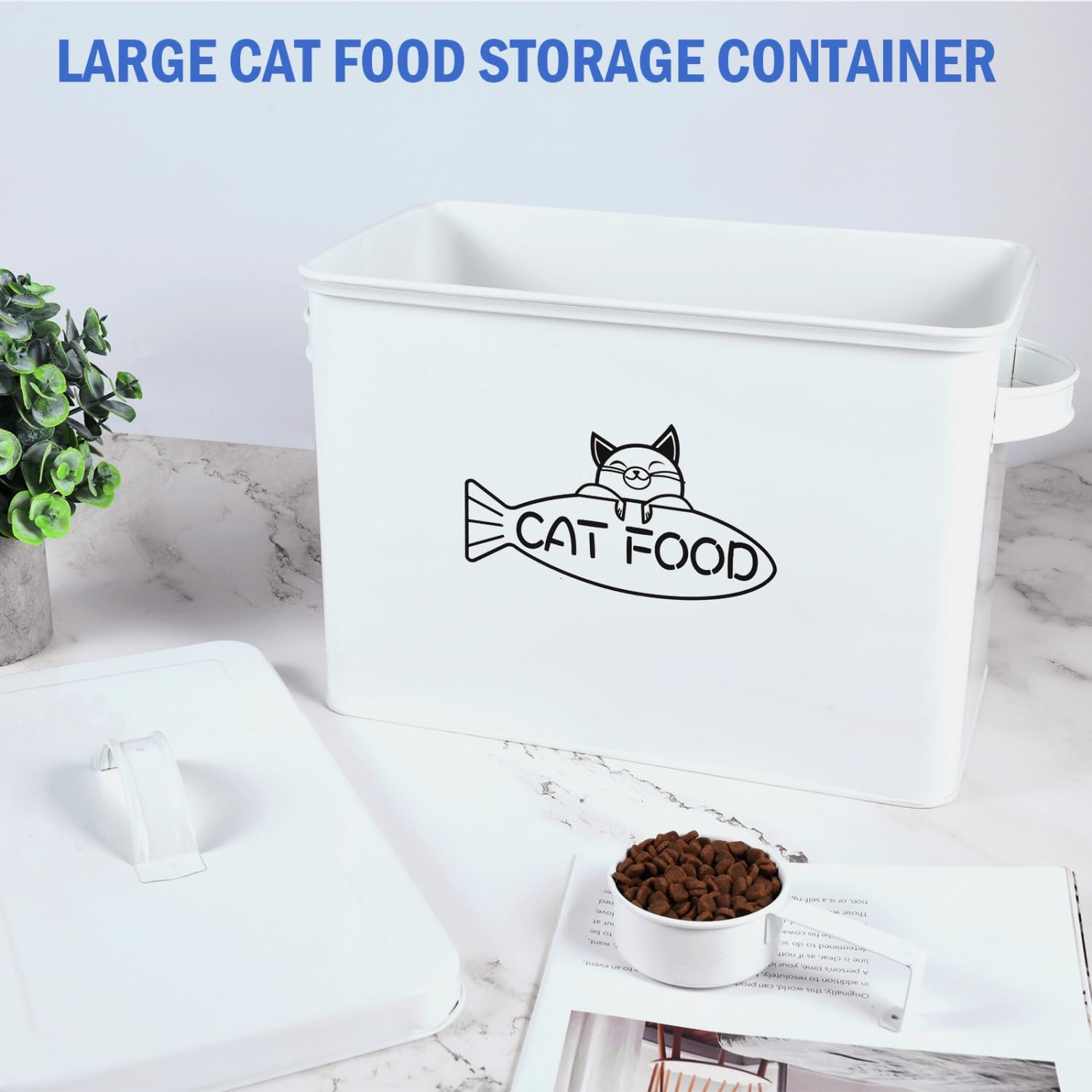 Vumdua airtight seal with lid helps maintain dryness for dry kibble.