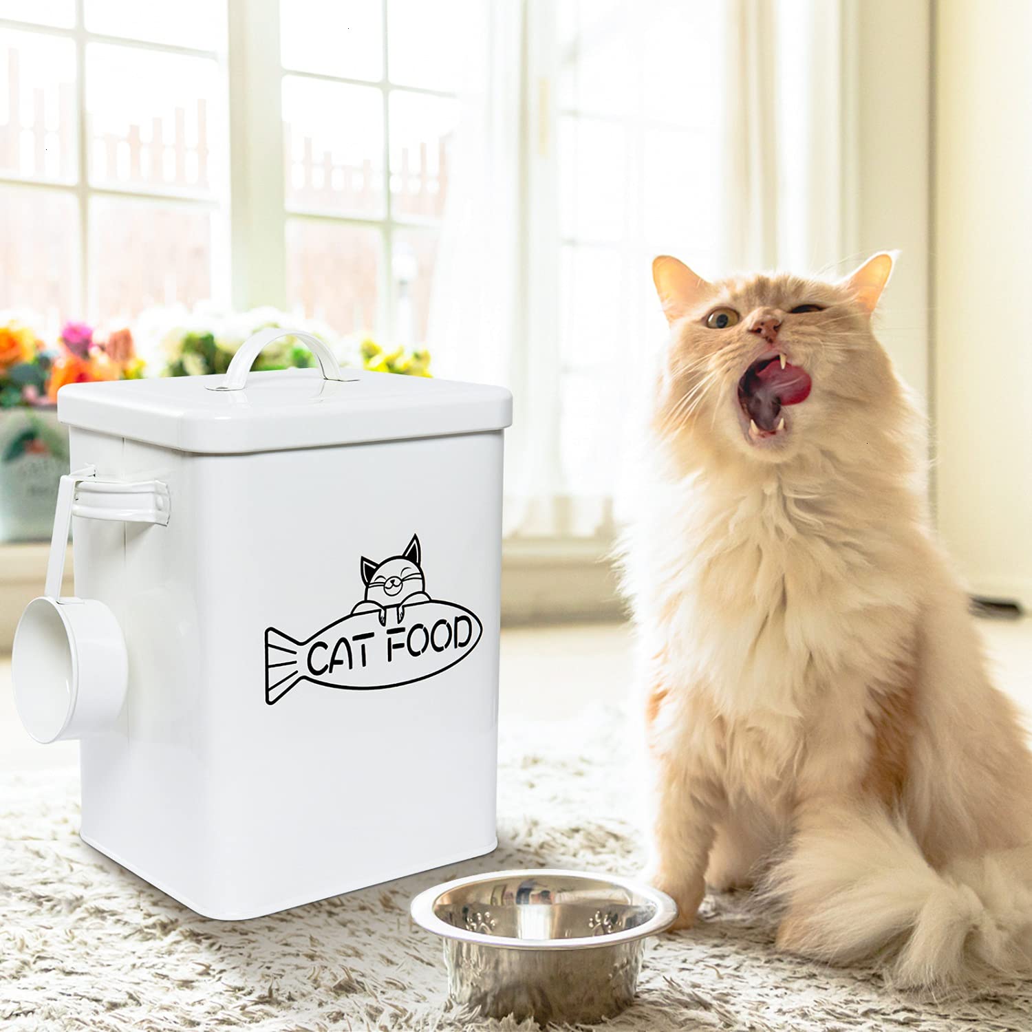 Vumdua 5-6 lb capacity fits daily dry food or treats neatly