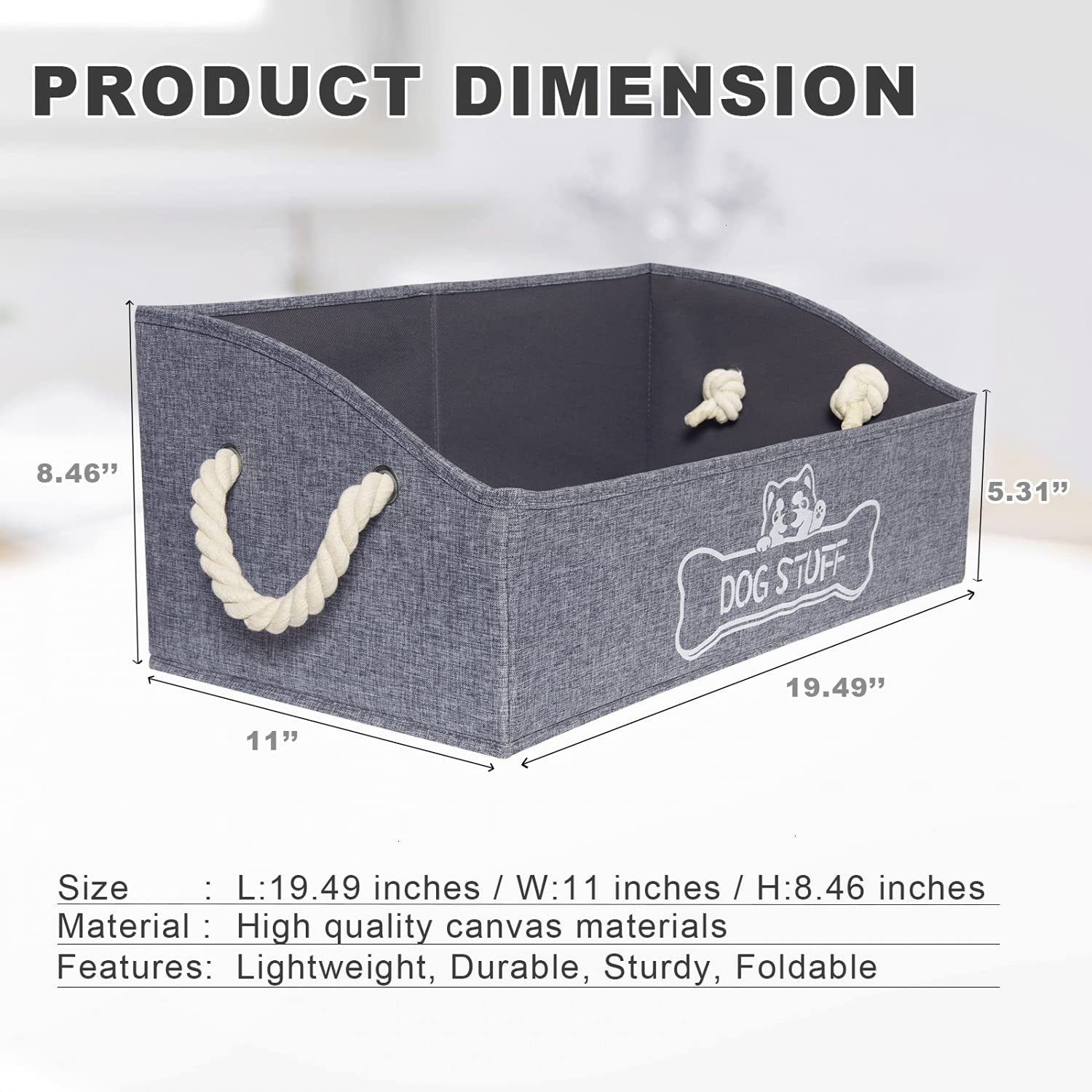 Vumdua collapsible pet storage bin keeps living spaces tidy and clutter-free.