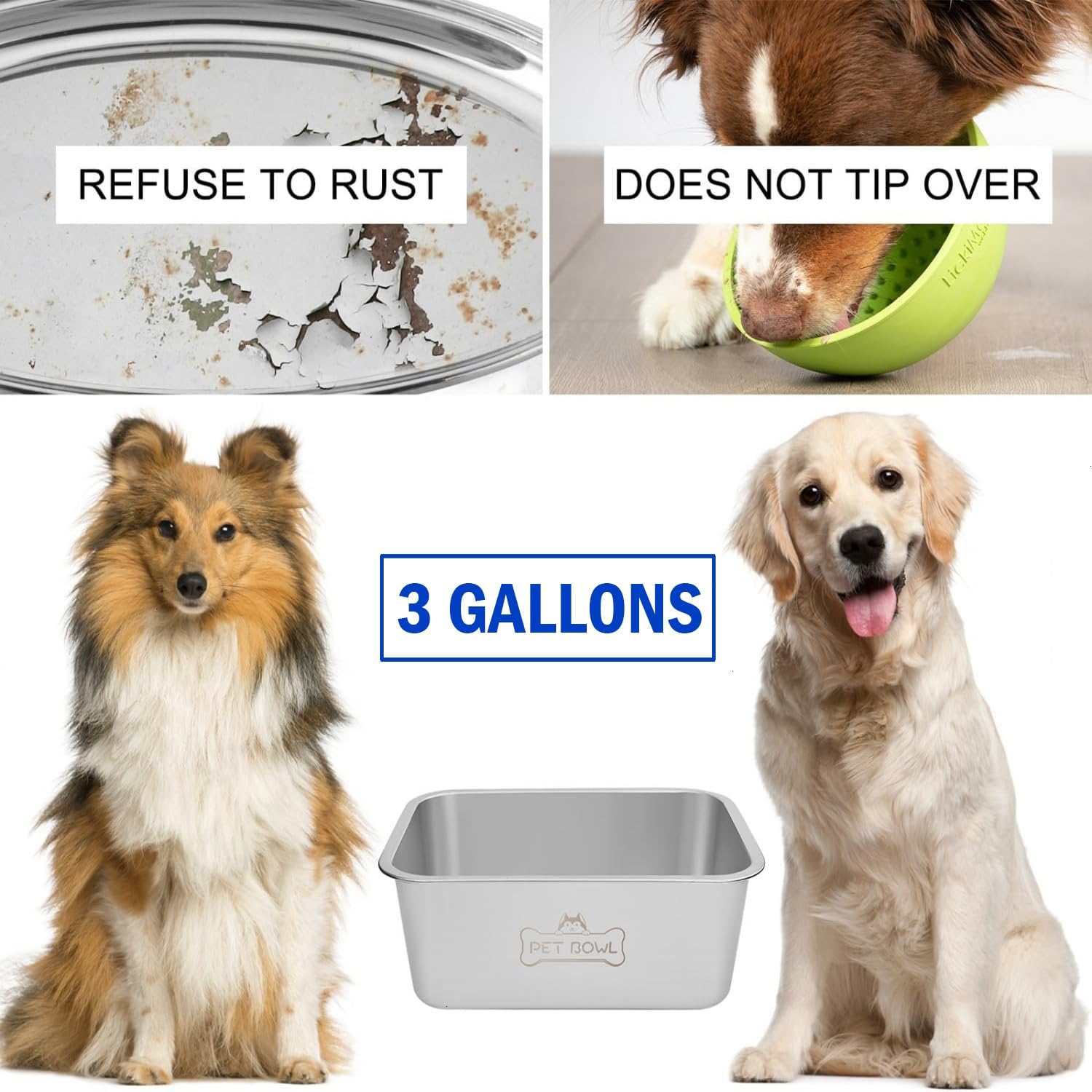 Vumdua large-capacity bowl enables less frequent refills for big breeds.