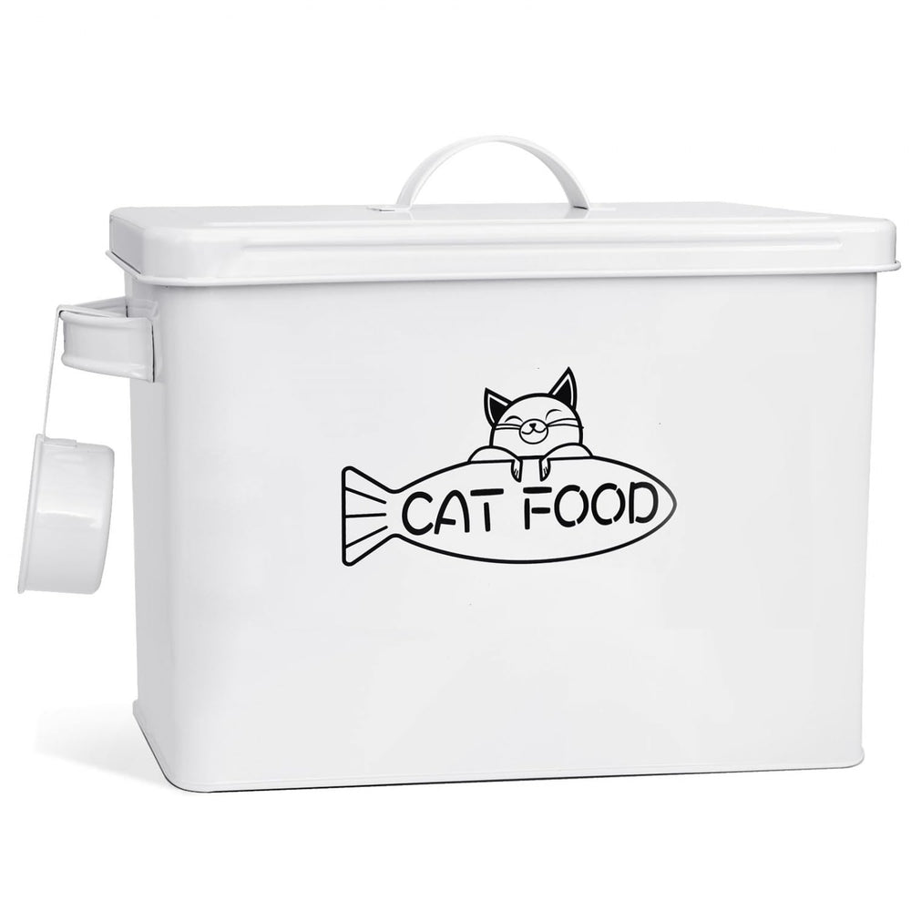Vumdua large storage container with lid keeps pet food fresh on the counter.