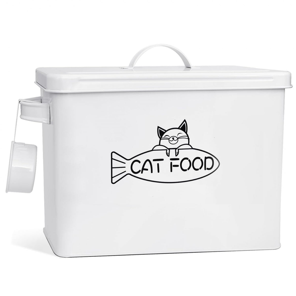 Vumdua large storage container with lid keeps pet food fresh on the counter.