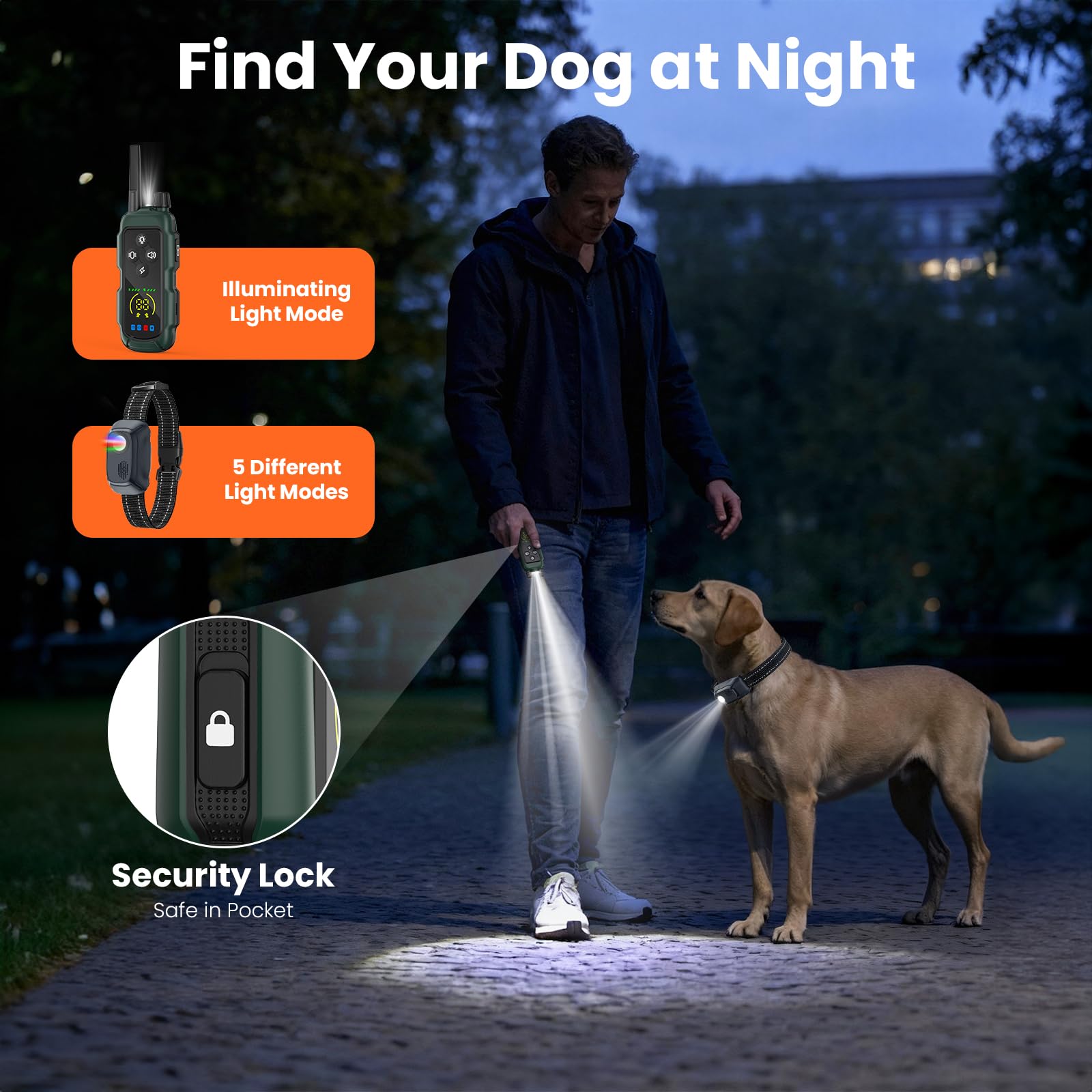 VUMXPE night visibility with bright LED modes during evening walks